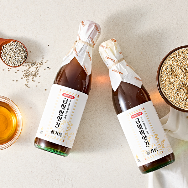 [산해직송] 금빛방앗간 100% 통참깨 참기름/들기름(350ml) 모음전